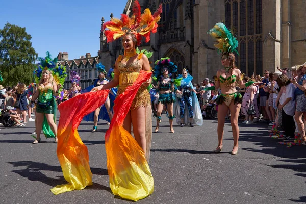Bath England United Kingdom July 2022 Dancers Ornate Costumes Performing — Foto de Stock