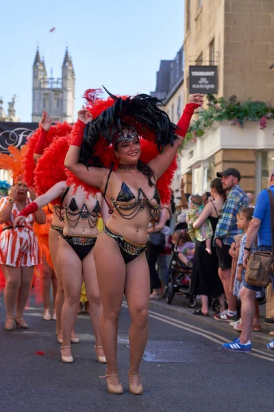 Bath England United Kingdom July 2022 Dancers Ornate Costumes Performing — Stock fotografie