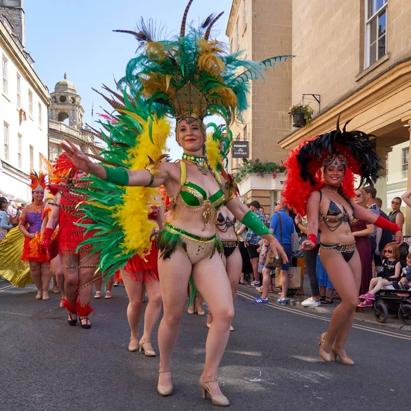 Bath England United Kingdom July 2022 Dancers Ornate Costumes Performing — Foto de Stock