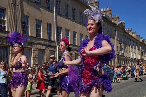 Bath England Velká Británie Července 2022 Tanečníci Ozdobných Kostýmech Vystupují — Stock fotografie