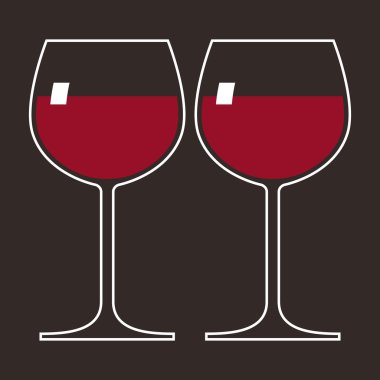 İki kadeh kırmızı şarap.