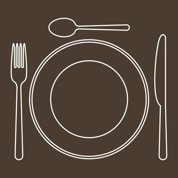 Place setting with plate, knife, spoon and fork Stock Vector Image by