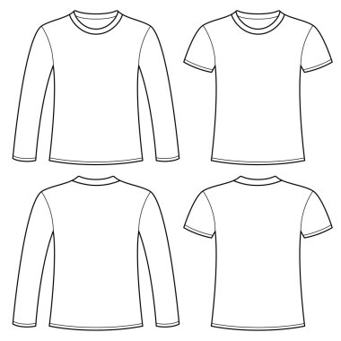 Long-sleeved T-shirt and T-shirt template clipart