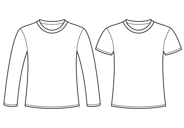 Long-sleeved T-shirt and T-shirt template