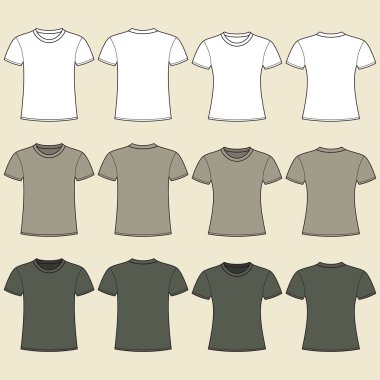 boş t-shirt şablon. ön ve arka