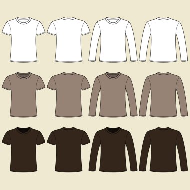 uzun kollu gömlek ve t-shirt şablonu