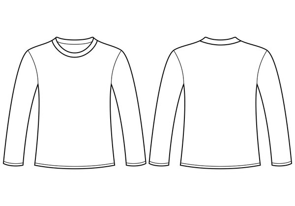 Long-sleeved T-shirt template