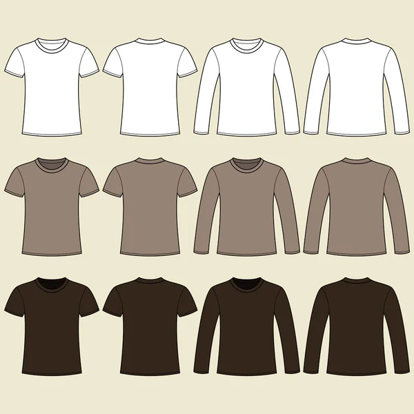 Long-sleeved T-shirt and T-shirt template — Stock Vector