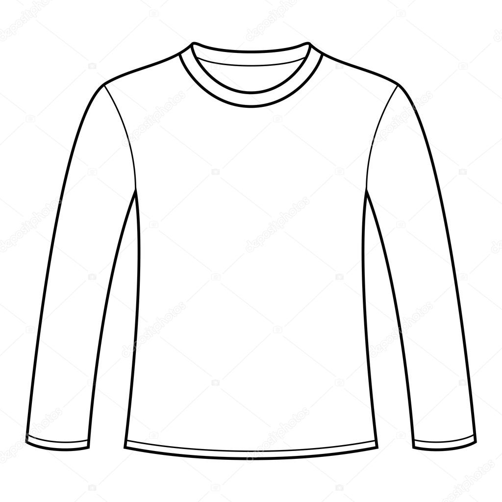 Long-sleeved T-shirt template Stock Vector Image by ©nikolae #12880021