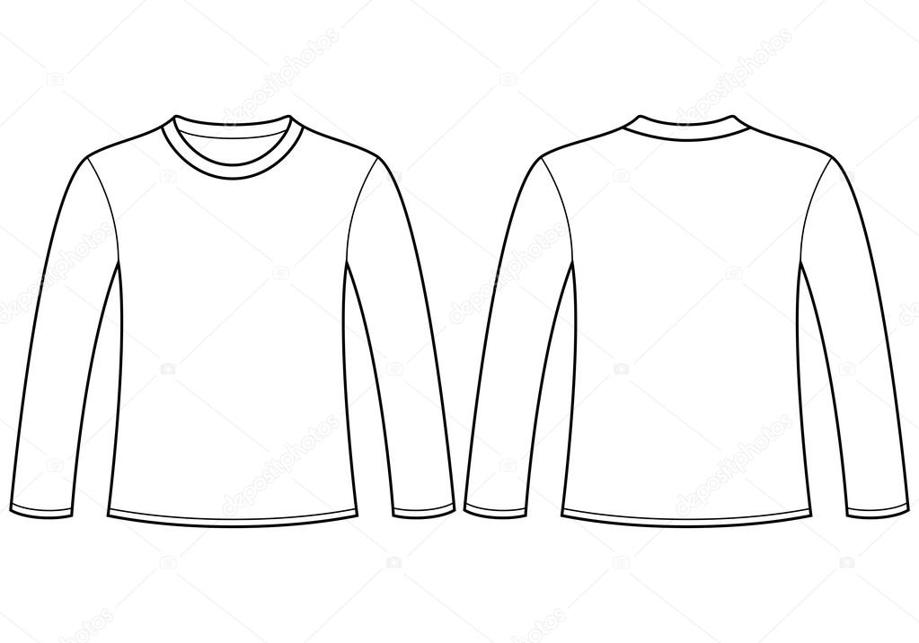 Long-sleeved T-shirt template — Stock Vector © nikolae #12880043
