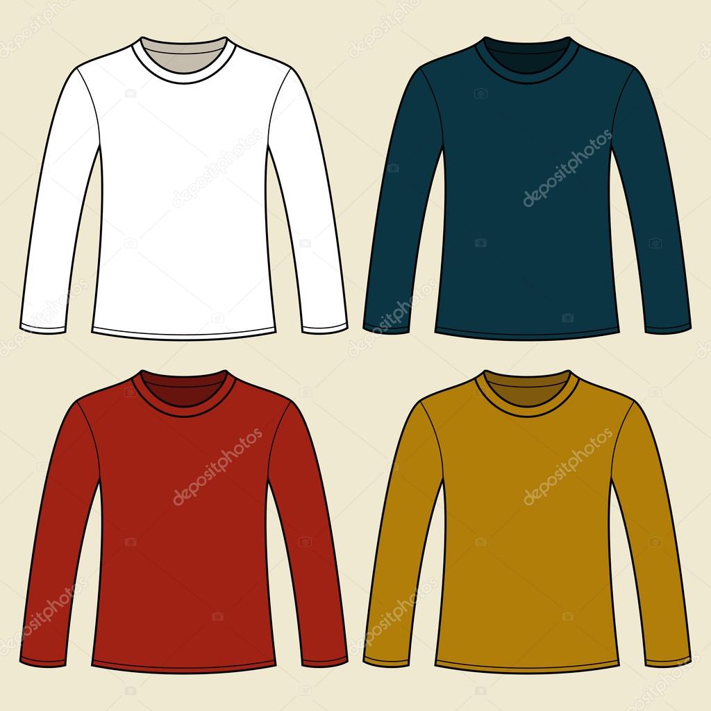 Long-sleeved T-shirt template