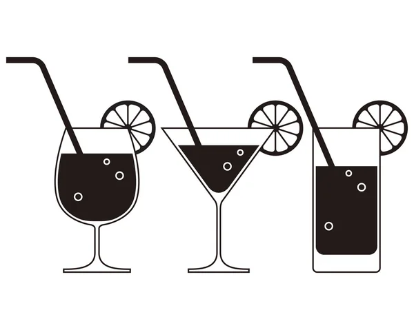 Cocktail glasses — Stock Vector