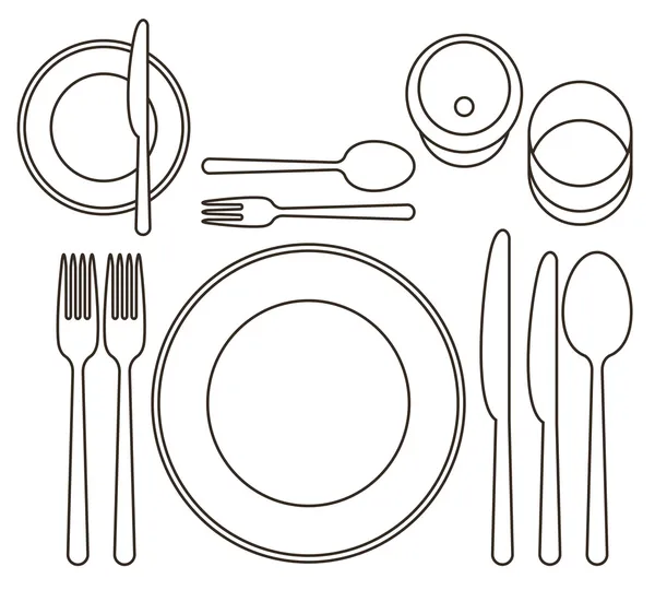 Place setting — Stock Vector