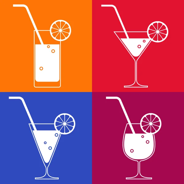 Cocktail glasses — Stock Vector