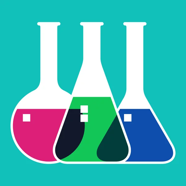 Artículos de vidrio de laboratorio — Vector de stock