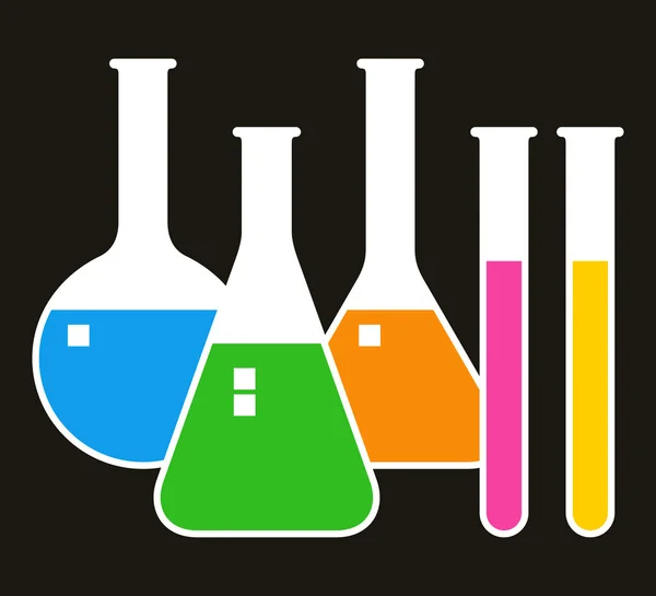 Artículos de vidrio de laboratorio — Vector de stock