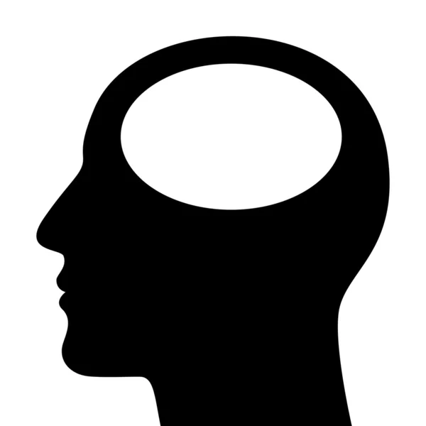 SILhouette di una testa isolata su sfondo bianco — Vettoriale Stock