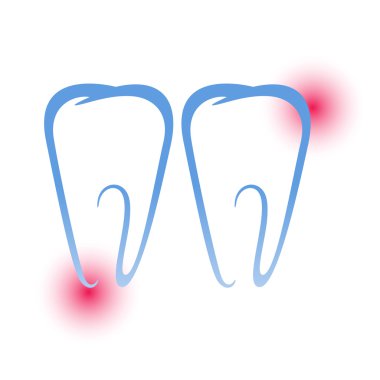 hasta dişler beyaz bir arka plan üzerinde izole