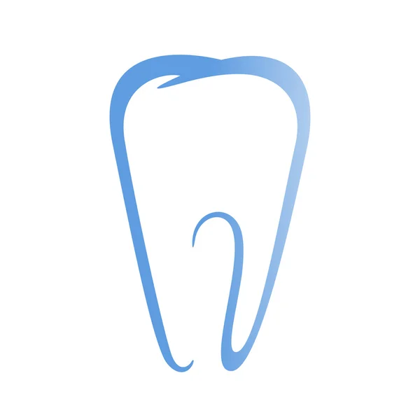 Sinal de dente isolado em um fundo branco — Vetor de Stock