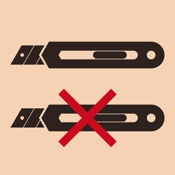 Cutter knife - packing sign