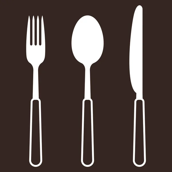 Kniv, gaffel och sked — Stock vektor