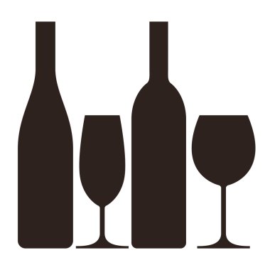 şişe ve kadeh şarap ve şampanya