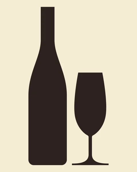 Pohár pezsgőt és üveg — Stock Vector