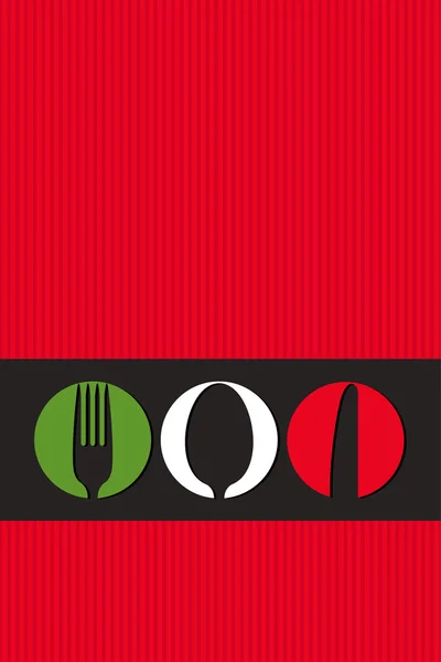 Italské menu design s příbory symboly — Stockový vektor