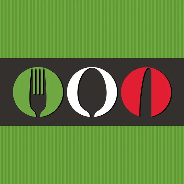 Design de menu italien avec des symboles de couverts — Image vectorielle