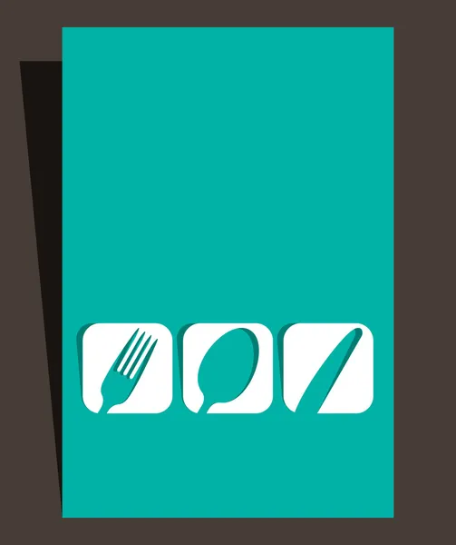 Diseño de menú de restaurante con símbolos de cubiertos — Vector de stock
