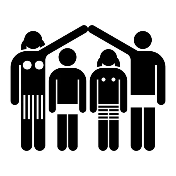 Concepto de familia y hogar — Vector de stock