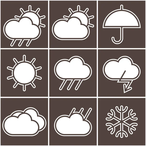 Black and white weather signs — Stock Vector
