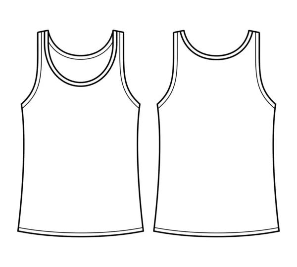 Blank singlet template - front and back — Stock Vector