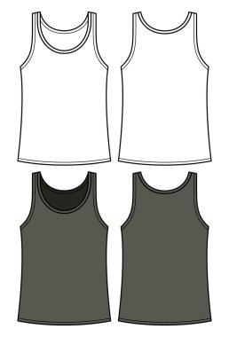 siyah-beyaz singlet şablonu - ön ve arka