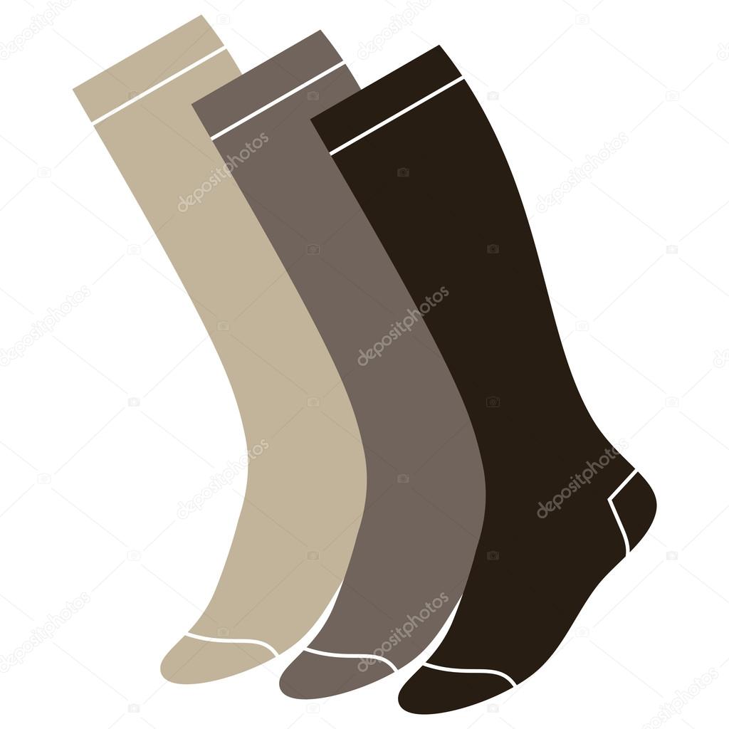 Set of long socks isolated on white background