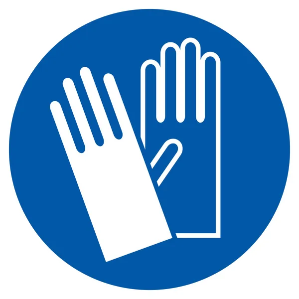 Handschuhe tragen - Sicherheitsschild, Warnschild — Stockvektor