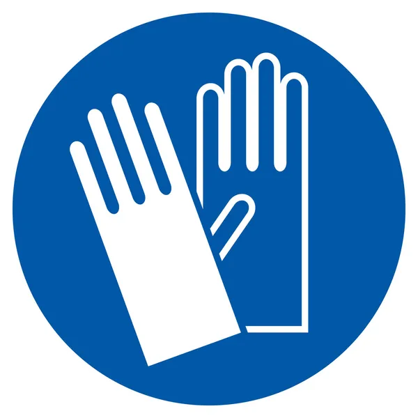 Перчатки - знак безопасности, предупреждающий знак Векторная Графика