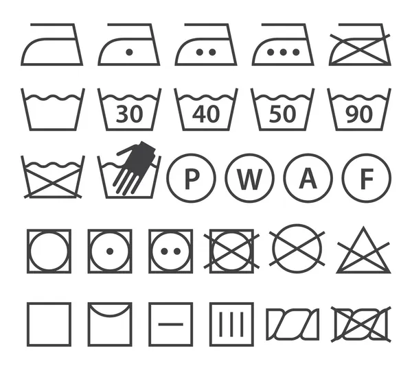 Set symbolen (Wasserij pictogrammen wassen) — Stockvector