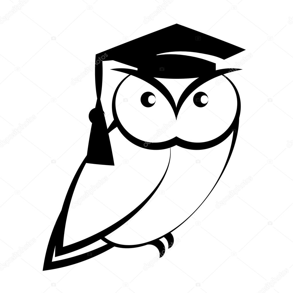 Owl with college hat
