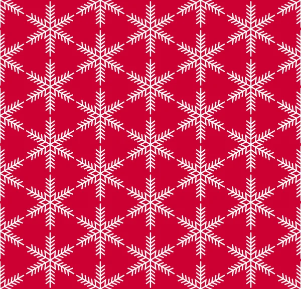 Red seamless snowflake pattern — Stock Vector