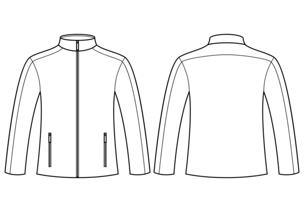 Plantilla de chaqueta - delantera y trasera — Vector de stock