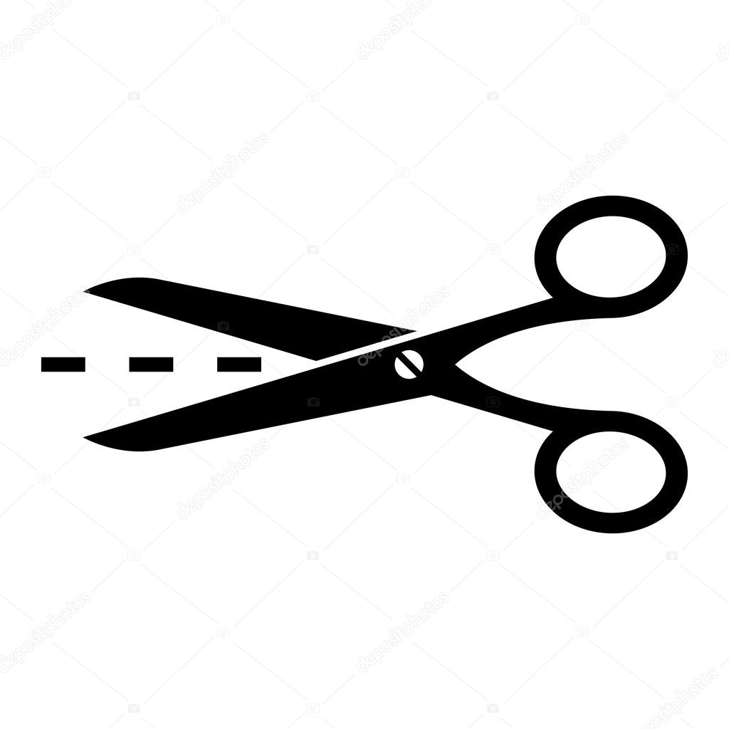 Scissors with cut lines Stock Vector by ©nikolae 31496063