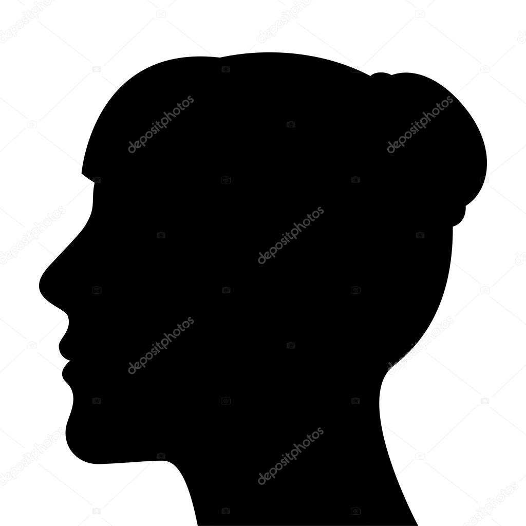 Silhouette of a woman head