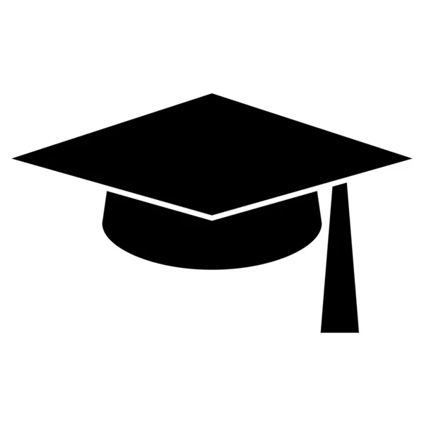 Tablero de mortero o sombrero de graduación, símbolo de educación — Vector de stock