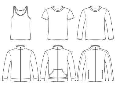 singlet, t-shirt, uzun kollu t-shirt, tişörtü ve ceketi t