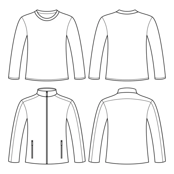 Jaqueta e camiseta de mangas compridas —  Vetores de Stock