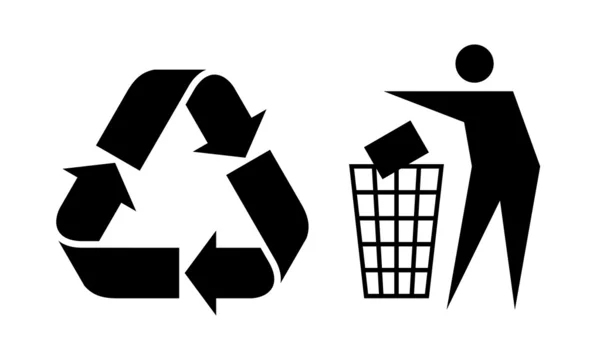 Litter et recycler signe — Image vectorielle