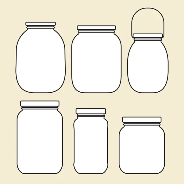 Set of jars template — Stock Vector