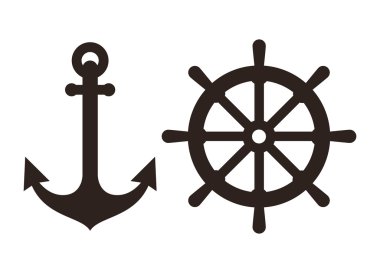 Anchor and Rudder sign clipart