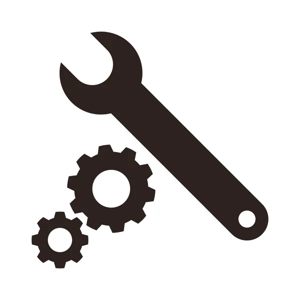 Wrench and gears icon — Stock Vector